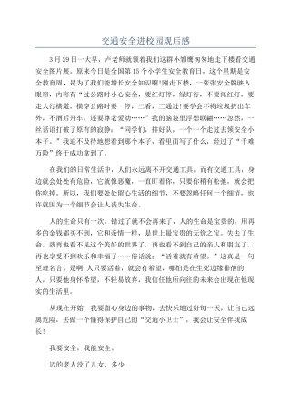 交通安全进校园观后感
