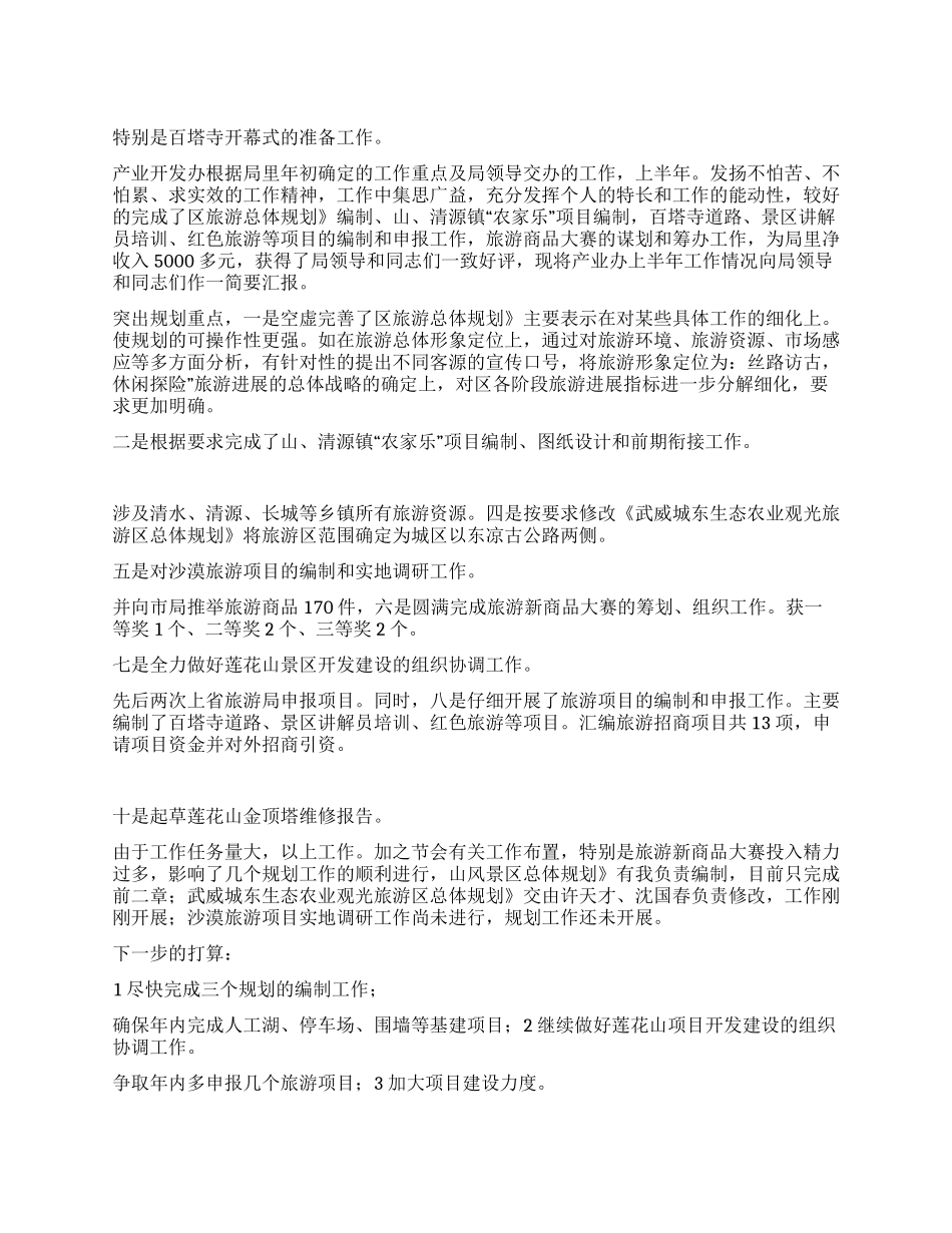 产业开发办半年度小结_第1页