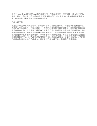 产品经理个人年终工作总结范文