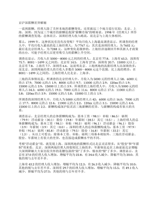 京沪深薪酬差异解秘