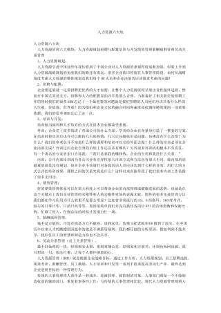 人力资源六大块