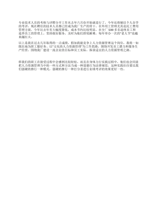 人力资源处处长个人总结范文