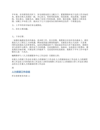人力资源服务中心工作总结