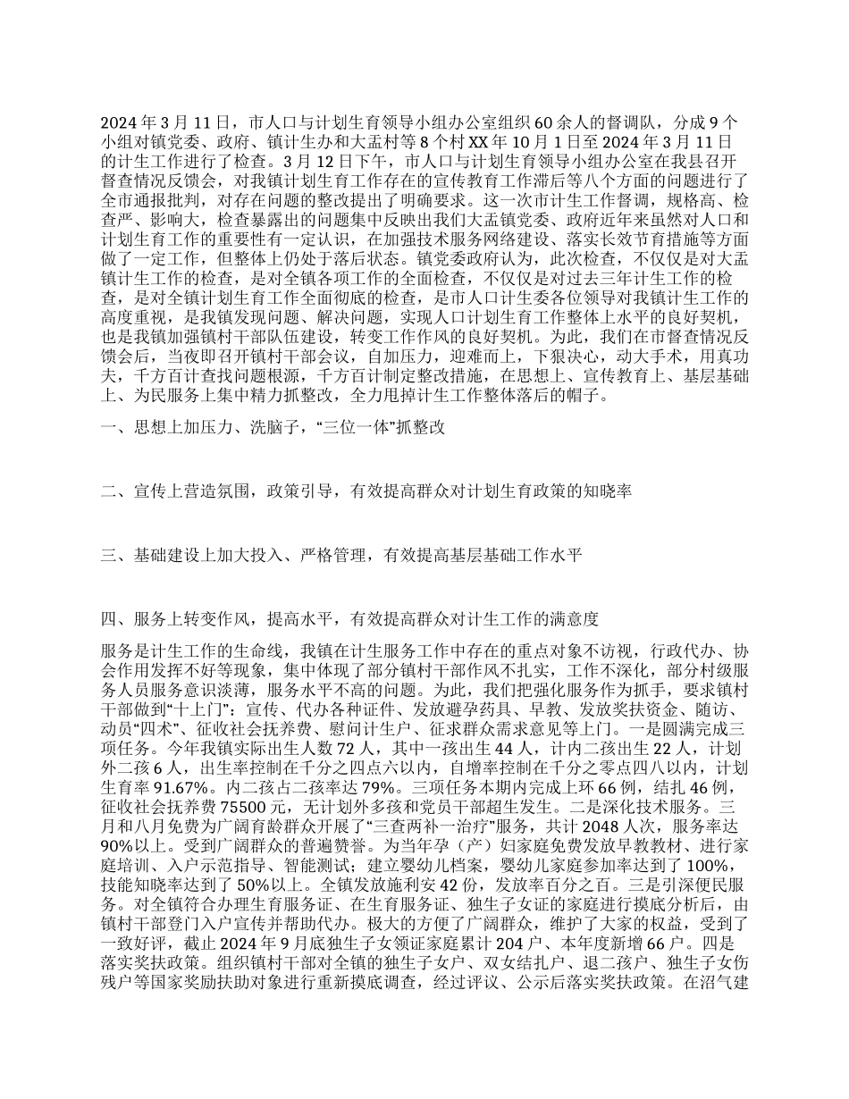人口与计划生育整改工作总结_第1页