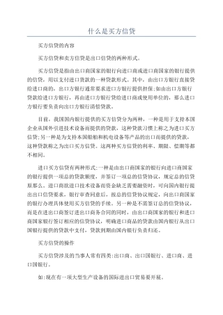 什么是买方信贷