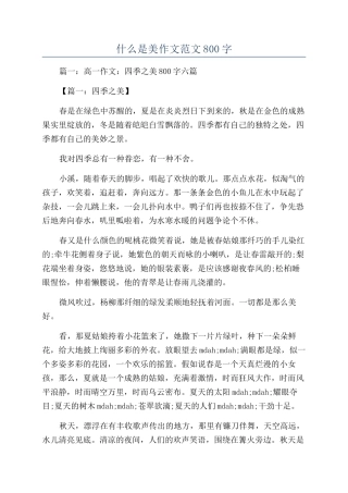 什么是美作文范文800字