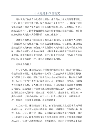 什么是述职报告范文