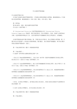 什么是防护等级IP65