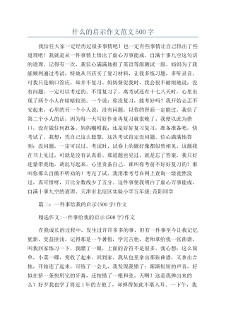 什么的启示作文范文500字