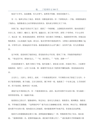 他----了优秀作文500字-