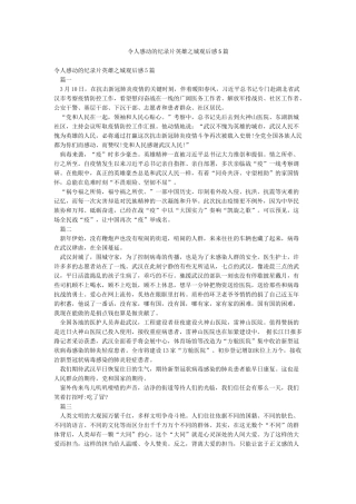 令人感动的纪录片英雄之城观后感5篇