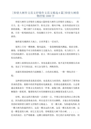 仰望大树借物抒情1000字