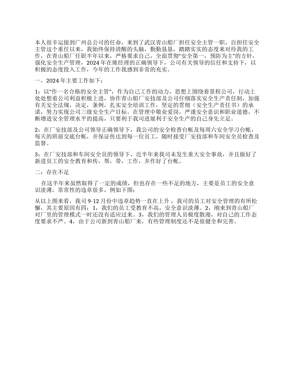 企业2024年安全工作总结_第1页