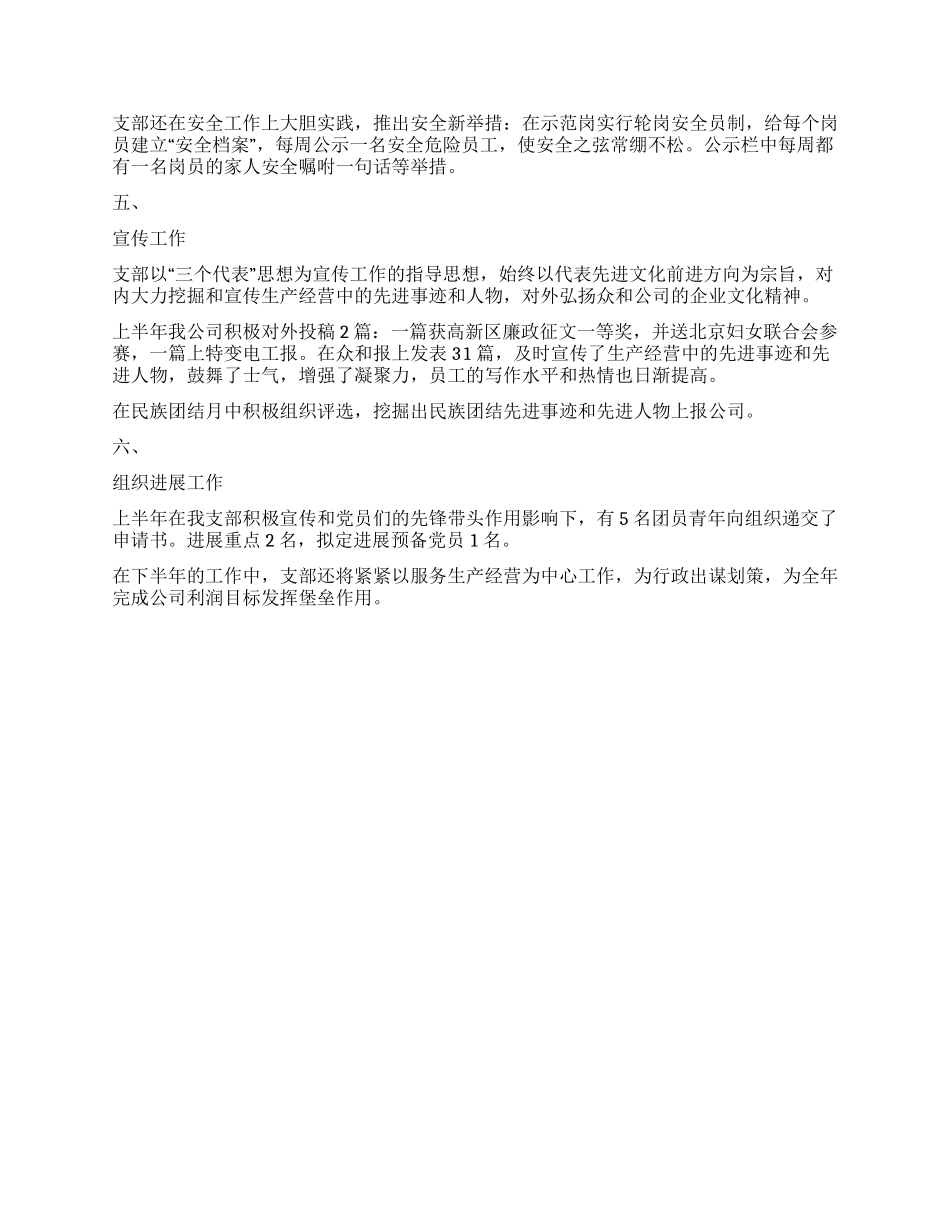 企业党支部半年总结_第2页