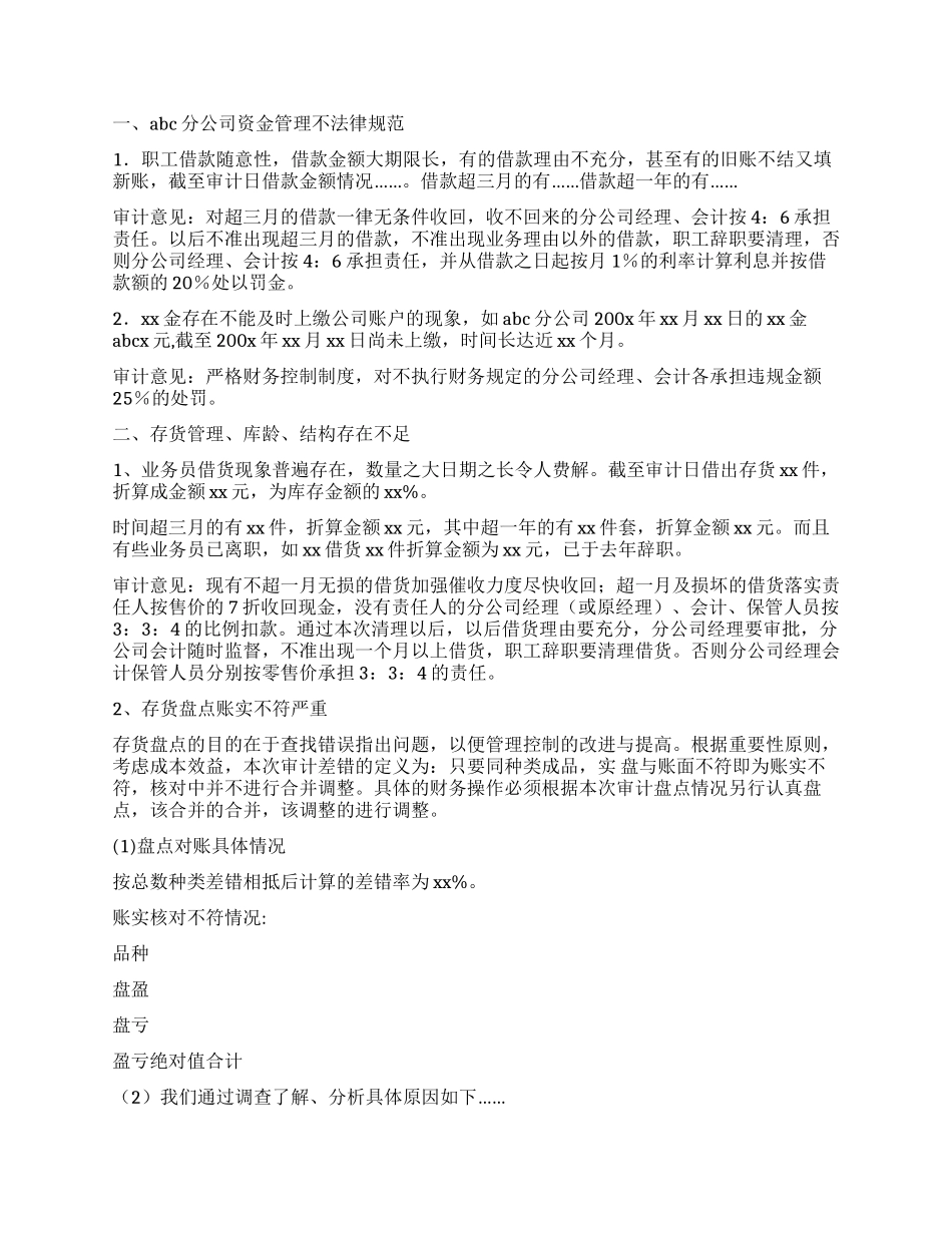 企业内部审计报告范文_第2页