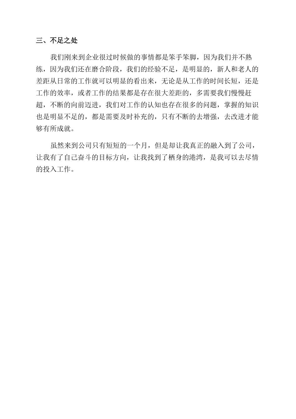 企业新员工第一个月个人工作总结范文_第2页