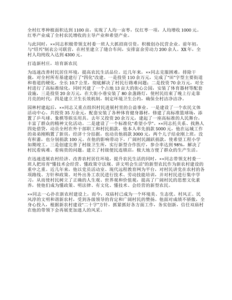 优秀党支部书记事迹材料_第2页