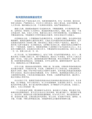 优秀大学生团员自我鉴定三篇2024