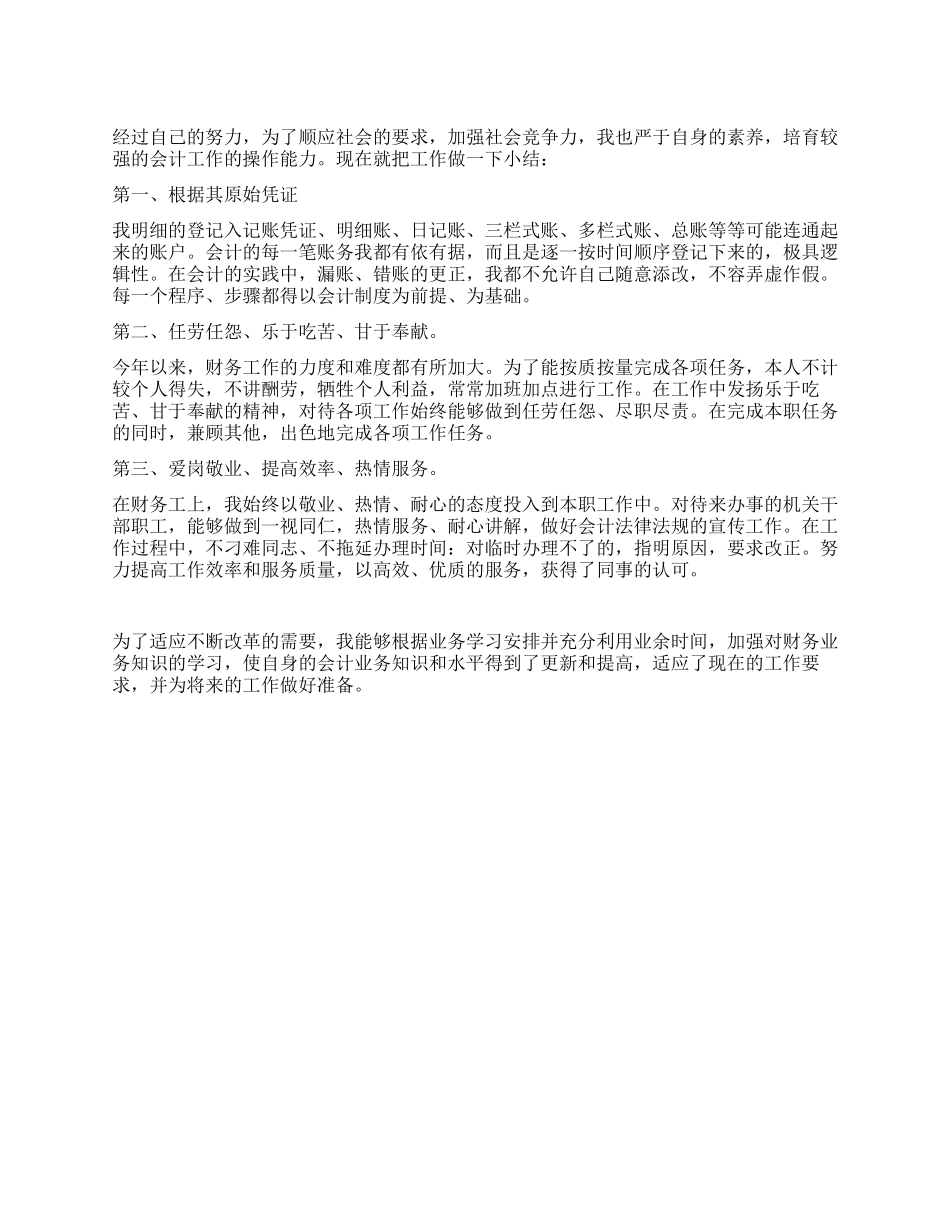 优秀电脑会计员工作总结_第1页