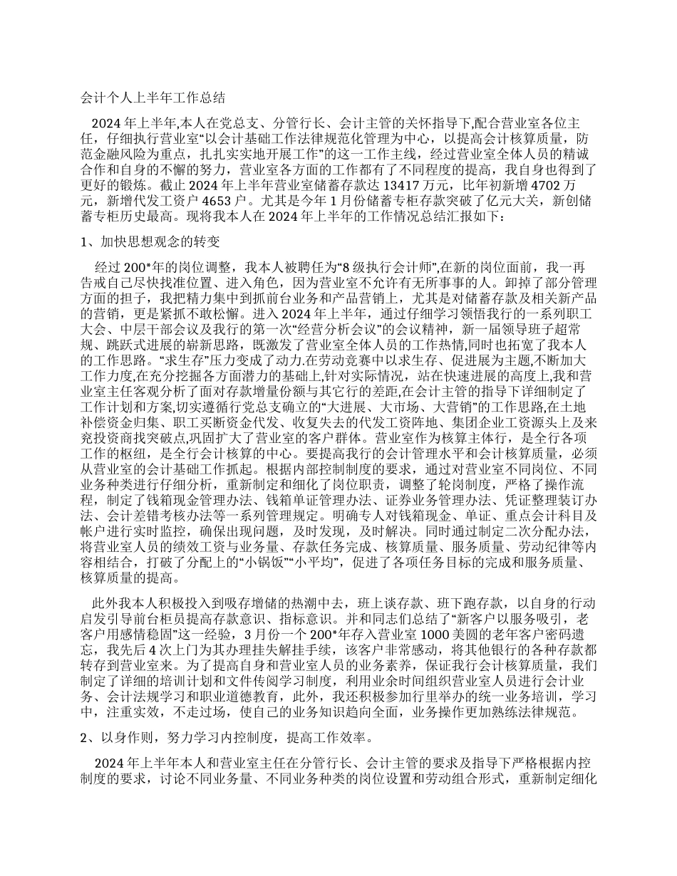 会计个人上半年工作总结_第1页
