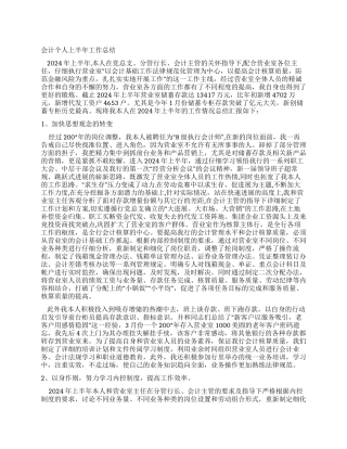 会计个人上半年工作总结