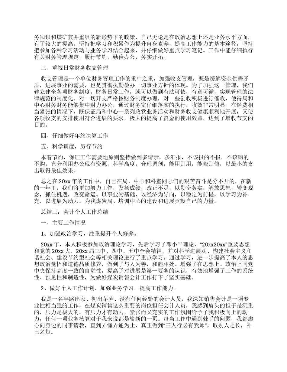 会计个人工作总结文档_第2页