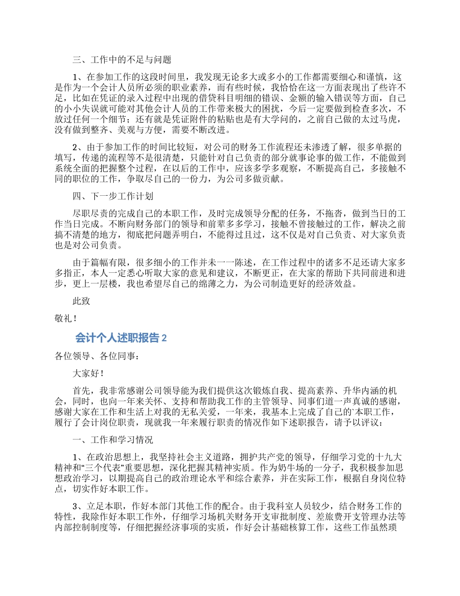 会计个人述职报告范文_第2页
