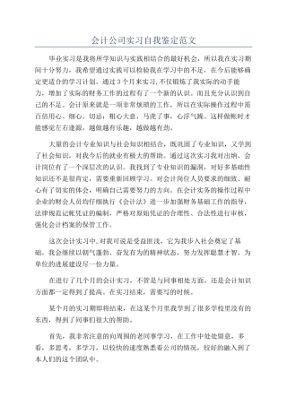 会计公司实习自我鉴定范文