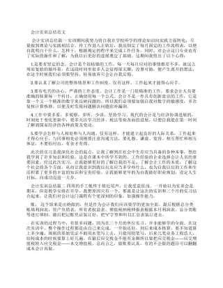 会计实训总结例文