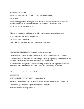 会计师个人英文简历