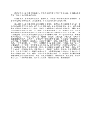会计师事务所实习报告