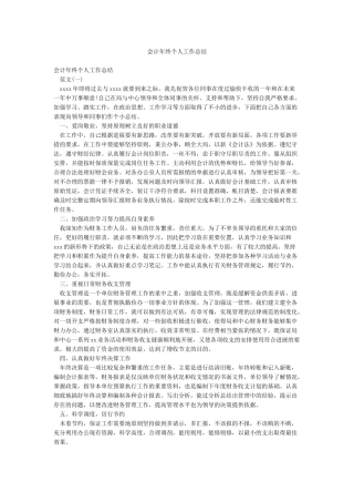 会计年终个人工作总结