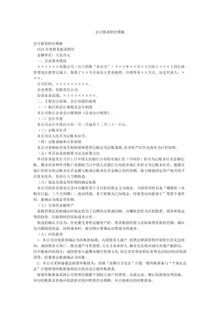 会计报表附注模板