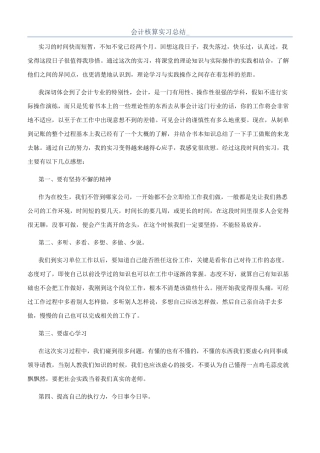 会计核算实习总结-