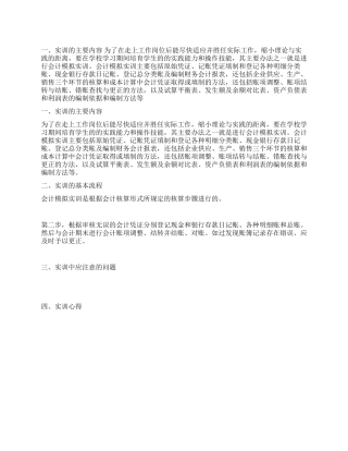 会计模拟实训报告
