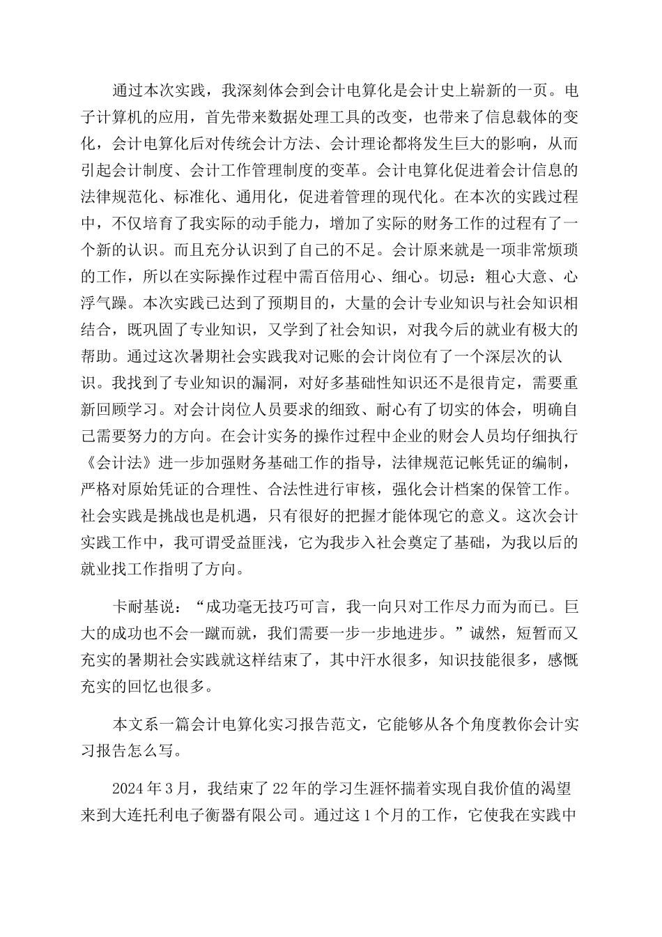 会计电算化实习报告范文_第2页