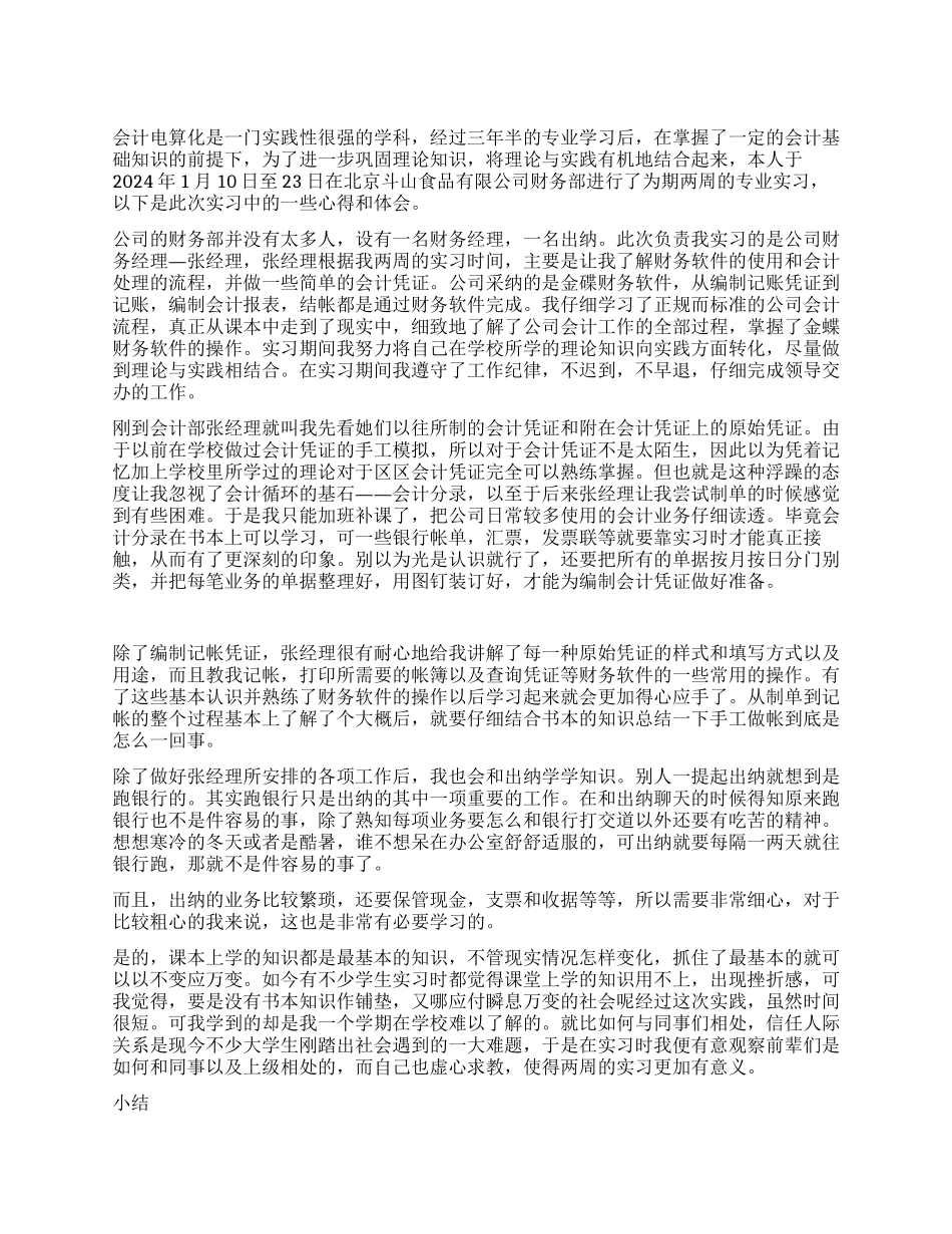 会计电算化毕业生实习总结_第1页