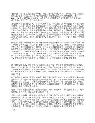 会计电算化毕业生实习总结