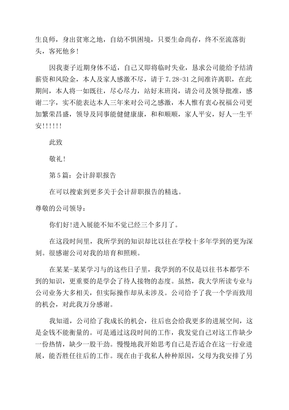 会计简单辞职报告范文_第2页