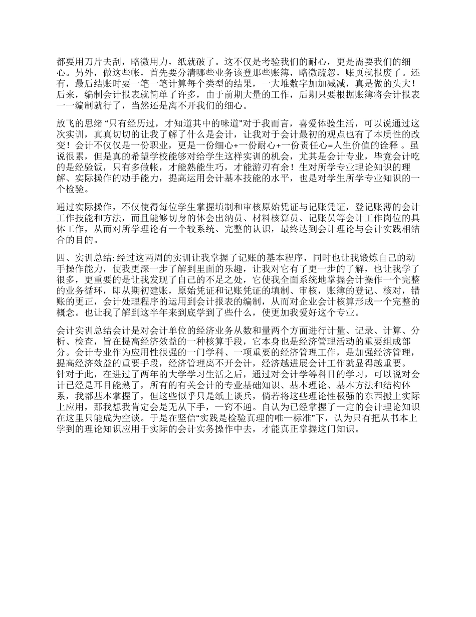 会计职业技能实训报告_第2页