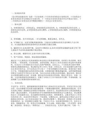 会计职业技能实训报告
