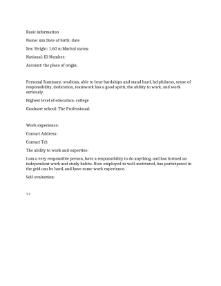 会计英文简历范文