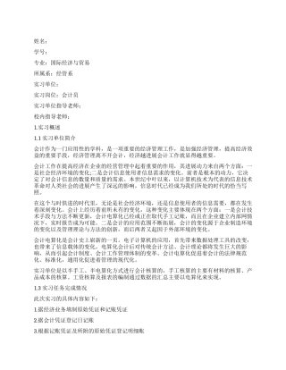 会计顶岗实习报告总结