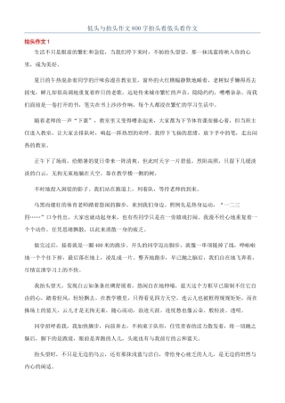 低头与抬头作文800字抬头看低头看作文