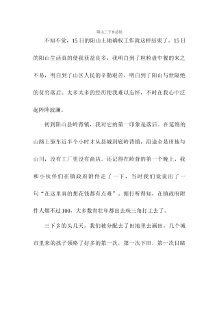 何锐成三下乡总结