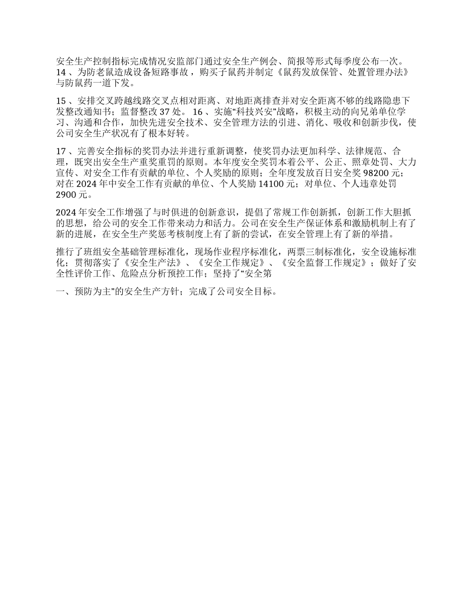 供电公司2024年安全工作总结_第2页