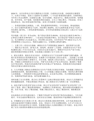 供电公司2024工作总结