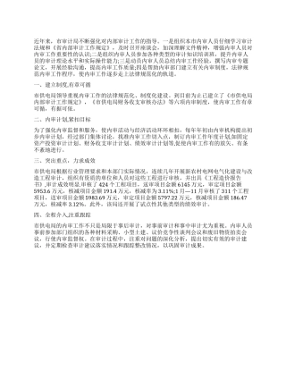 供电局内部审计工作总结
