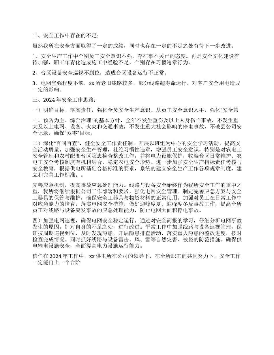 供电所2024年安全生产工作总结_第2页