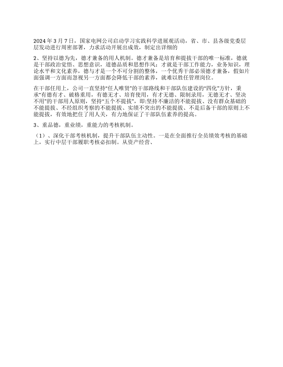 供电干部队伍建设科学发展观调研报告_第1页